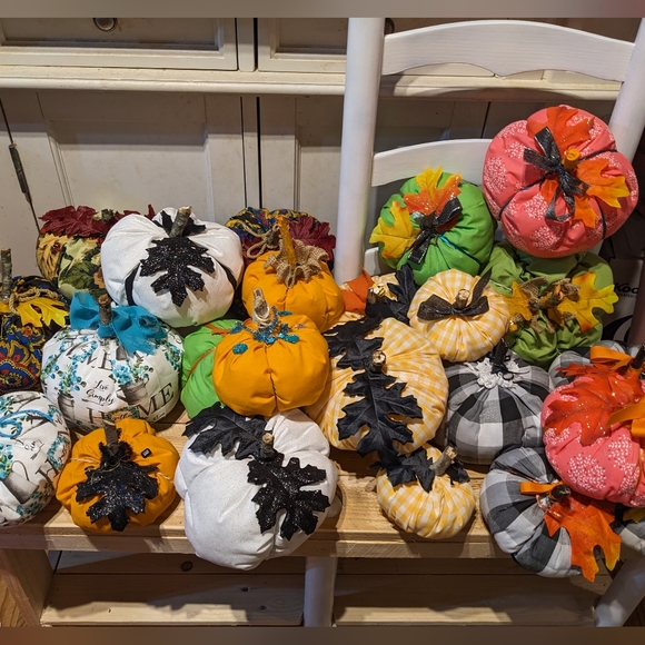 Handmade Yellow Checkered Pumpkins - Picture 5 of 5